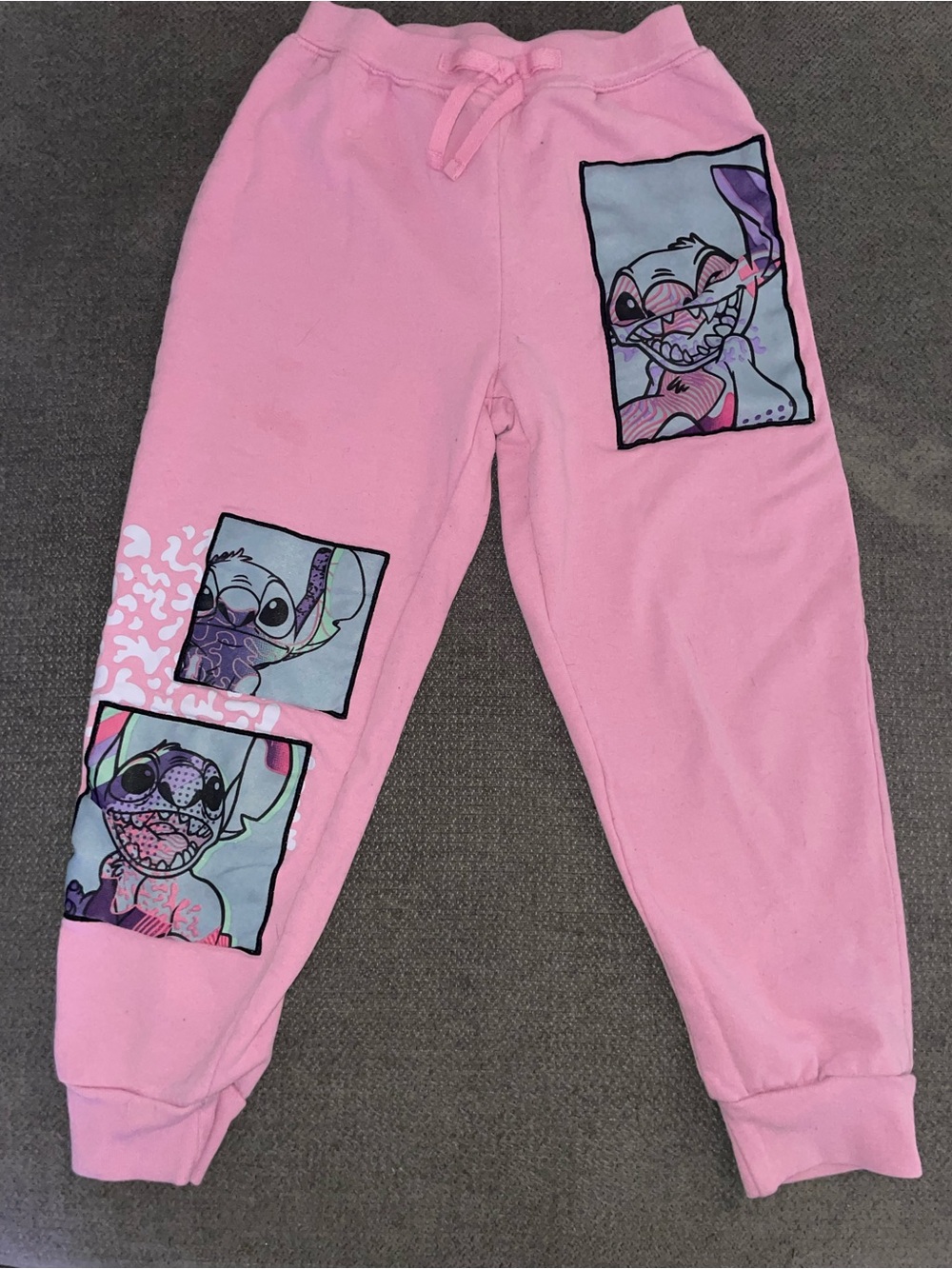 Disney Pink Stitch Graphic Sweatpants for Kids